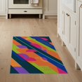 thumbnail image 1 of ODIKA 3'x5' Vibrant Multi Geometric Stripes Delight Washable Accent Rug Dynamic Abstract Pattern with Bold Shapes for Bedside, Nursery Room, Pet Friendly & Non-Shedding, 1 of 7