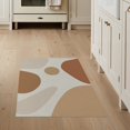 thumbnail image 1 of ODIKA 3'x5' Warm Earth Tones Abstract Design Washable Accent Rug Modern Minimalist Shapes for Chic Spaces Pet Friendly, Non-Shedding Mat for Bedside, Nursery Room, 1 of 7