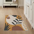 thumbnail image 1 of ODIKA 3'x5' Warm Earth Tones Abstract Leaves Washable Throw Rug Modern Tropical Girl Inspired Art Design Stain Resistant, Low Profile, Non-Slip for Entryway, Kitchen, Mudroom, 1 of 7