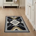 thumbnail image 1 of ODIKA 3'x5' Washable Accent Rug Abstract Geometric Bold Symmetry Interlocking Lattice Border for Bedside, Nursery Room, Pet Friendly & Non-Shedding, 1 of 7