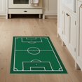 thumbnail image 1 of ODIKA 3'x5' Washable Accent Rug Athletic Field Theme With Corner Arcs And Halfway Line Details for Bedside, Nursery Room, Pet Friendly & Non-Shedding, 1 of 7