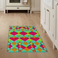 thumbnail image 1 of ODIKA 3'x5' Washable Accent Rug Bedside Checkered Retro Motif Interlocking Vibrant Hopscotch for Nursery Room, Pet Friendly & Non-Shedding, 1 of 7