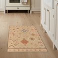 thumbnail image 1 of ODIKA 3'x5' Washable Accent Rug Beige Geometric Design Intricate Motifs with Symmetrical Border for Bedside, Nursery Room, Pet Friendly & Non-Shedding, 1 of 7