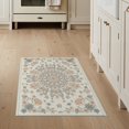 thumbnail image 1 of ODIKA 3'x5' Washable Accent Rug Butterfly Symmetrical Ribbon Wreath Scattered Delicate Border Boho Flowing for Bedside, Nursery Room, Pet Friendly & Non-Shedding, 1 of 7