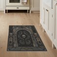 thumbnail image 1 of ODIKA 3'x5' Washable Accent Rug Gray Black Gothic Gate and Skull Motif Design Elegant Medieval Inspired with Intricate for Bedside, Nursery Room, Pet Friendly & Non-Shedding, 1 of 7
