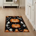 thumbnail image 1 of ODIKA 3'x5' Washable Accent Rug Halloween Spooky Lantern Ghost Skull Flying Bat Fiber Doormat for Bedside, Nursery Room, Pet Friendly & Non-Shedding, 1 of 7