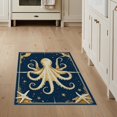 thumbnail image 1 of ODIKA 3'x5' Washable Accent Rug Nautical Octopus Compass Star Maritime Vintage Circle Design for Bedside, Nursery Room, Pet Friendly & Non-Shedding, 1 of 7