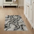 thumbnail image 1 of ODIKA 3'x5' Washable Accent Rug Pet Friendly, Non-Shedding Mat Abstract Crackle Veins Contrast Veined Streaks Flow Symmetrical Swirl Flowing for Bedside, Nursery Room, 1 of 7