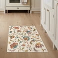 thumbnail image 1 of ODIKA 3'x5' Washable Accent Rug Pet Friendly, Non-Shedding Mat Autumnal Floral Tones Elegant Vine Motifs Intricate Leaf and Blossom Design for Bedside, Nursery Room, 1 of 7