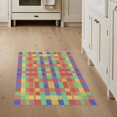 thumbnail image 1 of ODIKA 3'x5' Washable Accent Rug Pet Friendly, Non-Shedding Mat Bedside Retro Checkered Hopscotch Plaid Block Squares Storybook for Nursery Room, 1 of 7