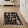 thumbnail image 1 of ODIKA 3'x5' Washable Accent Rug Pet Friendly, Non-Shedding Mat Black Pink Mystical Motifs and Enchanted Icons Elegant Witchcraft Celestial Design for Bedside, Nursery Room, 1 of 7