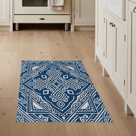 ODIKA 3'x5' Washable Accent Rug Pet Friendly, Non-Shedding Mat Front Door Contemporary Boho Showcasing Centered Artwork Entrance for Bedside, Nursery Room