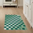 thumbnail image 1 of ODIKA 3'x5' Washable Accent Rug Pet Friendly, Non-Shedding Mat Fuzzy Transitional Funky Sage Gradient Symmetrical Checkered for Bedside, Nursery Room, 1 of 7