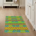 thumbnail image 1 of ODIKA 3'x5' Washable Accent Rug Pet Friendly, Non-Shedding Mat Memphis Abstract Retro Symmetrical Wavy Grid Interlocking Funky Flowing Dynamic for Bedside, Nursery Room, 1 of 7