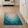 thumbnail image 1 of ODIKA 3'x5' Washable Accent Rug Pet Friendly, Non-Shedding Mat Mermaid Gradient Scale Mosaic With Ombre Fish And Coral Accents for Bedside, Nursery Room, 1 of 7