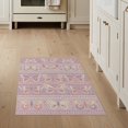 thumbnail image 1 of ODIKA 3'x5' Washable Accent Rug Pet Friendly, Non-Shedding Mat Mirrored Purple Wing Motif Detail Peach Geometric Playroom for Bedside, Nursery Room, 1 of 7