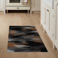 thumbnail image 1 of ODIKA 3'x5' Washable Accent Rug Pet Friendly, Non-Shedding Mat Modern Brushstroke Art With Asymmetric Color Block Accents Abstract Flowing for Bedside, Nursery Room, 1 of 7