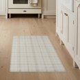 thumbnail image 1 of ODIKA 3'x5' Washable Accent Rug Pet Friendly, Non-Shedding Mat Nursey Plaid Neutral Gingham Farmhouse Border Nirsery Squares for Bedside, Nursery Room, 1 of 7