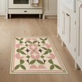 thumbnail image 1 of ODIKA 3'x5' Washable Accent Rug Pet Friendly, Non-Shedding Mat Olive Geometric Decorative Design Symmetrical Floral Motifs with Elegant for Bedside, Nursery Room, 1 of 7