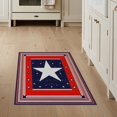 thumbnail image 1 of ODIKA 3'x5' Washable Accent Rug Pet Friendly, Non-Shedding Mat Patriotic Burst July Independence Border Halloween Plaid Stars for Bedside, Nursery Room, 1 of 7