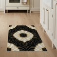 thumbnail image 1 of ODIKA 3'x5' Washable Accent Rug Pet Friendly, Non-Shedding Mat Rugblack Fluid Motion Sophisticated Smalltan Rugsgold Vases Yellow for Bedside, Nursery Room, 1 of 7