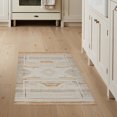 thumbnail image 1 of ODIKA 3'x5' Washable Accent Rug Pet Friendly, Non-Shedding Mat Seagrass Boho Herringbone Striped Minimalist Zigzag Lattice Border for Bedside, Nursery Room, 1 of 7
