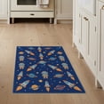 thumbnail image 1 of ODIKA 3'x5' Washable Accent Rug Pet Friendly, Non-Shedding Mat Themed Galaxy Map Astronaut Rocket Motifs Starry Nebula Flowing Dynamic for Bedside, Nursery Room, 1 of 7
