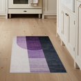 thumbnail image 1 of ODIKA 3'x5' Washable Accent Rug Plum Purple Minimalist Abstract Gradient Panels Frame for Bedside, Nursery Room, Pet Friendly & Non-Shedding, 1 of 7