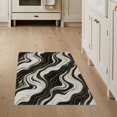 thumbnail image 1 of ODIKA 3'x5' Washable Accent Rug Veined Flow Streaks Symmetrical Motif Vein Border Abstract Swirl Refined for Bedside, Nursery Room, Pet Friendly & Non-Shedding, 1 of 7