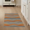 thumbnail image 1 of ODIKA 3'x5' Washable Accent Rug Wavy Terrain Bands Map Elevation Lines Flowing Topographic Abstract Refined for Bedside, Nursery Room, Pet Friendly & Non-Shedding, 1 of 7