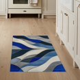 thumbnail image 1 of ODIKA 3'x5' Washable Area Rug Abstract Wavy Lattice With Diagonal Bands And Metallic Accents for Hallway, Laundry Room, Non-Slip, Flatweave, Easy Care, 1 of 7