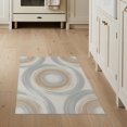 thumbnail image 1 of ODIKA 3'x5' Washable Area Rug Bathroom Ash Flowing Brushstroke Composition Entryway Bedrooms for Hallway, Laundry Room, Non-Slip, Flatweave, Easy Care, 1 of 7