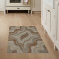 thumbnail image 1 of ODIKA 3'x5' Washable Area Rug Map Wavy Abstract Elevation Rings Lines Flowing Earthy Topographic Dynamic for Hallway, Laundry Room, Non-Slip, Flatweave, Easy Care, 1 of 7