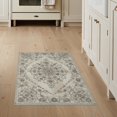 thumbnail image 1 of ODIKA 3'x5' Washable Area Rug Non-Slip, Flatweave, Easy Care Beige Para Boho Tapetes Interlocking Frame Symmetrical Sala Neutral for Hallway, Laundry Room, 1 of 7