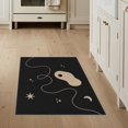 thumbnail image 1 of ODIKA 3'x5' Washable Area Rug Non-Slip, Flatweave, Easy Care Black Beige Abstract Celestial Design Accent Elegant Curves and Minimalist Starry Motif for Hallway, Laundry Room, 1 of 7