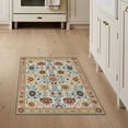 thumbnail image 1 of ODIKA 3'x5' Washable Area Rug Non-Slip, Flatweave, Easy Care Boho Southwestern Hallway Geometric Blooms Border Hallways Flower for Laundry Room, 1 of 7