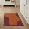 thumbnail image 1 of ODIKA 3'x5' Washable Area Rug Non-Slip, Flatweave, Easy Care Burnt Orange Geometric Contrast Design Elegant Rectangular Shape with Bold Curves for Hallway, Laundry Room, 1 of 7