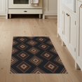 thumbnail image 1 of ODIKA 3'x5' Washable Area Rug Non-Slip, Flatweave, Easy Care Charcoal Abstract Border Bands Floor Covering With Balanced Symmetry for Hallway, Laundry Room, 1 of 7