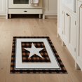 thumbnail image 1 of ODIKA 3'x5' Washable Area Rug Non-Slip, Flatweave, Easy Care Door Retro Plaid Border Panel Farmhouse Motif Vintage Plank Frame for Hallway, Laundry Room, 1 of 7