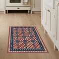 thumbnail image 1 of ODIKA 3'x5' Washable Area Rug Non-Slip, Flatweave, Easy Care Door Vintage Stripe Layout Stars Bordered Independence July Patriotic Refined for Hallway, Laundry Room, 1 of 7