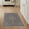 thumbnail image 1 of ODIKA 3'x5' Washable Area Rug Non-Slip, Flatweave, Easy Care Floral Emblem Design Featuring Mauve Blossom Motifs And Decorative Frame for Hallway, Laundry Room, 1 of 7
