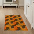 thumbnail image 1 of ODIKA 3'x5' Washable Area Rug Non-Slip, Flatweave, Easy Care Orange Mid Retro Painterly Blocks Contrasting Fields Century for Hallway, Laundry Room, 1 of 7