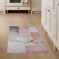 thumbnail image 1 of ODIKA 3'x5' Washable Area Rug Non-Slip, Flatweave, Easy Care Pink Abstract Interlocking Watercolor Block Brushstroke Splash for Hallway, Laundry Room, 1 of 7