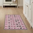 thumbnail image 1 of ODIKA 3'x5' Washable Area Rug Non-Slip, Flatweave, Easy Care Themed Scattered Ribbon Motifs Shaped Polka Dot Motif Pink Flowing Dynamic for Hallway, Laundry Room, 1 of 7