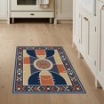 thumbnail image 1 of ODIKA 3'x5' Washable Area Rug Round Basketball Theme Free Throw Lines Football Blanket Center for Hallway, Laundry Room, Non-Slip, Flatweave, Easy Care, 1 of 7