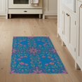 thumbnail image 1 of ODIKA 3'x5' Washable Area Rug Vine Trellis With Boho Medallion Corner Accents Floral Whimsical Refined for Hallway, Laundry Room, Non-Slip, Flatweave, Easy Care, 1 of 7