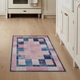 thumbnail image 1 of ODIKA 3'x5' Washable Throw Rug Abstract Modern Interlocking Mosaic With Distressed Accent Motifs for Entryway, Kitchen, Mudroom, Stain Resistant, Low Profile, Non-Slip, 1 of 7
