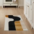 thumbnail image 1 of ODIKA 3'x5' Washable Throw Rug Alfombras Minimalist Abstract Arc Motif Contemporary Para for Entryway, Kitchen, Mudroom, Stain Resistant, Low Profile, Non-Slip, 1 of 7