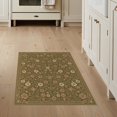 thumbnail image 1 of ODIKA 3'x5' Washable Throw Rug Boho Retro Vintage Botanical Vines Moody Tone Distressed Dining for Entryway, Kitchen, Mudroom, Stain Resistant, Low Profile, Non-Slip, 1 of 7