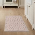 thumbnail image 1 of ODIKA 3'x5' Washable Throw Rug Butterfly Motif Vine Border Scattered Motifs Pink Flowing Dynamic for Entryway, Kitchen, Mudroom, Stain Resistant, Low Profile, Non-Slip, 1 of 7